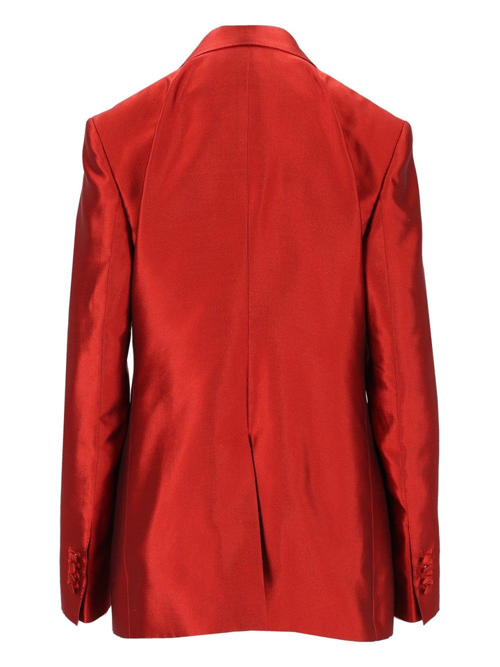Dolce & Gabbana Double-Breasted Mikado Jacket Giacche - Rosso | 6cf6622a5c535015e1853c2a534278e625384ff7