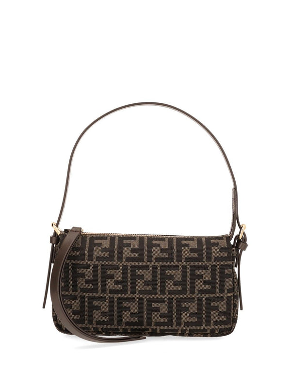 Zip Top Small Shoulder Bags Marrone