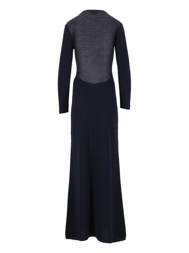 Tom Ford Featherweight Cashmere Silk And Mid Gauge Cotton Cashmere Multigauge Long Crewneck Dress Abiti - Blu | 29ac4243f2986e42a08c1e74508ef814ee978ee2