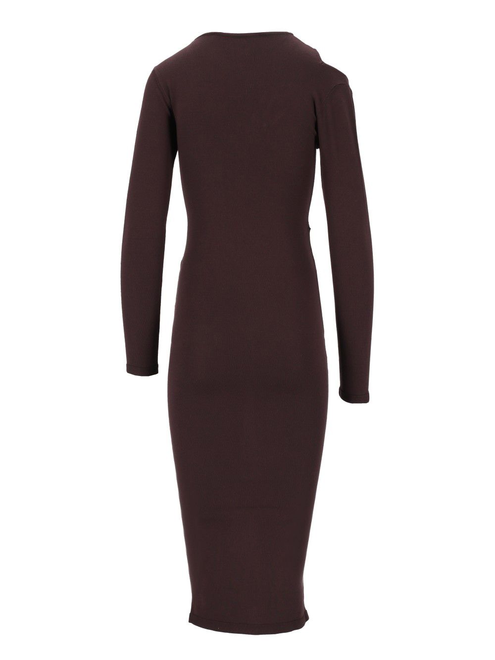Federica Tosi Abito Midi Spalla Cut Off In Viscosa Abiti - Marrone | c602383c19659ad9abdf196605c88d9dba902e2e