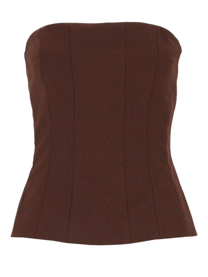 Federica Tosi Top Bustier Frescolana Top - Marrone | ec2254121bb1ccf5783d4dd80d473d791811e786