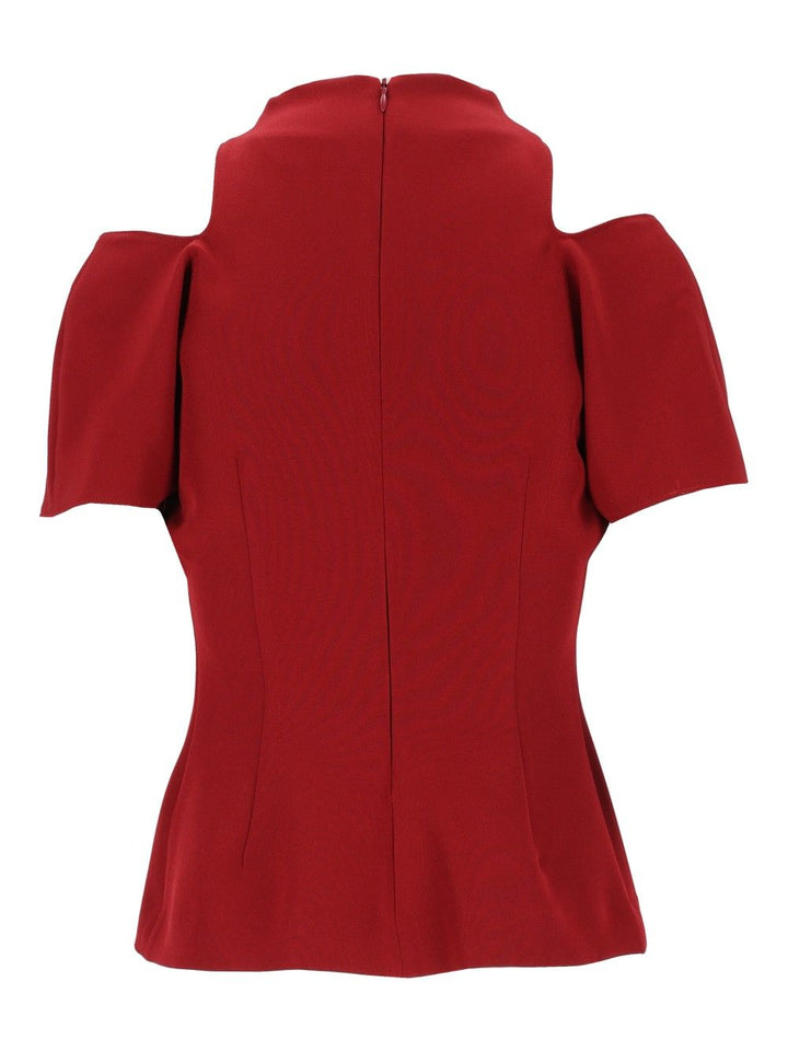 Federica Tosi Blusa Maniche Cut Off Cady Top - Rosso | 6e22f91a611aa013a41e612406c289befeef1ed7
