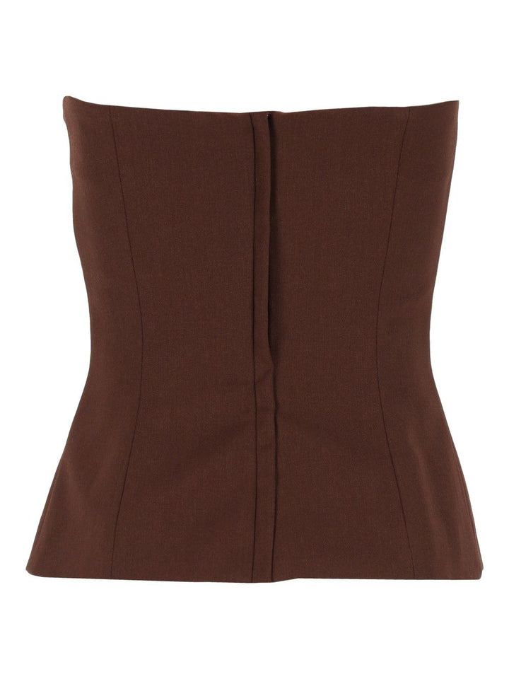 Federica Tosi Top Bustier Frescolana Top - Marrone | bf0358e7439c2b4367e39f65eb9901c3d93caf6e