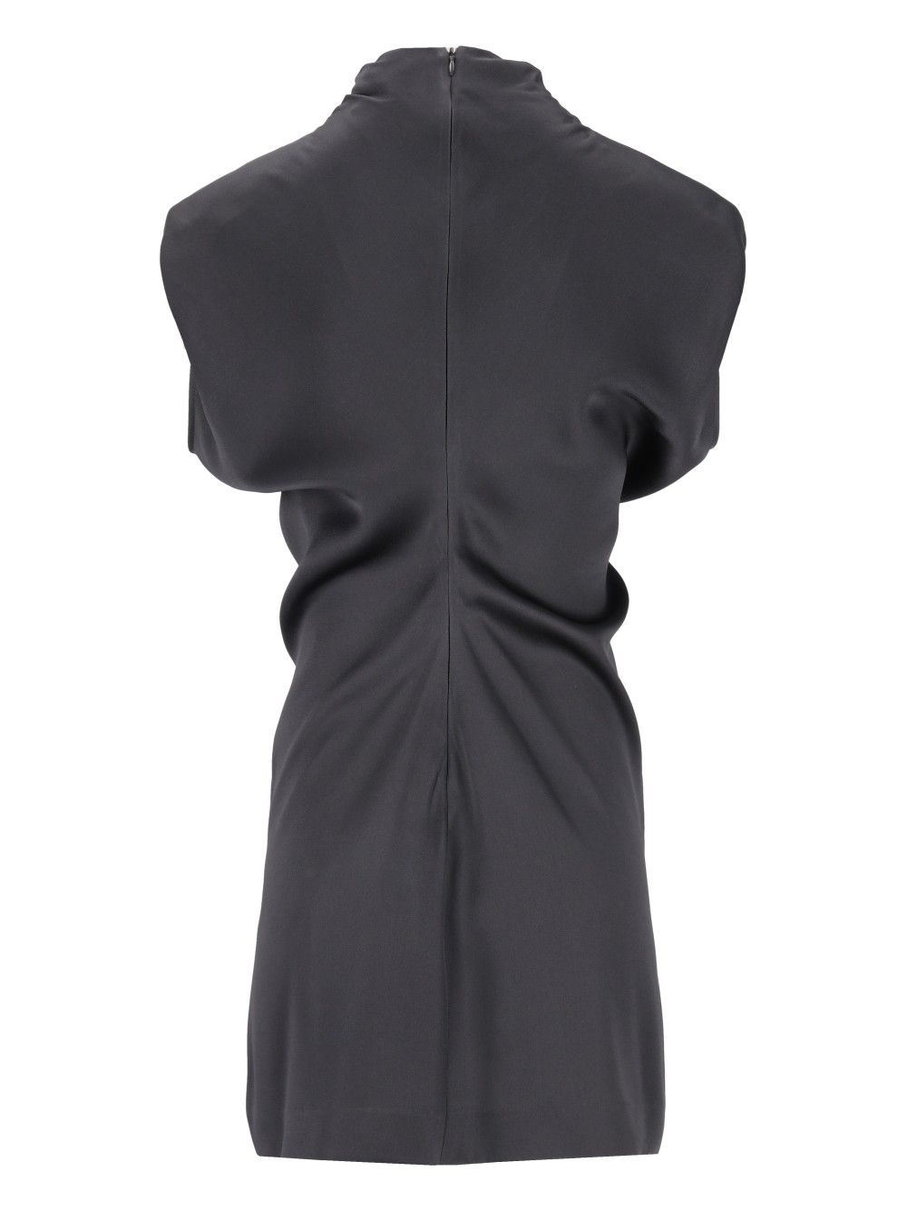Federica Tosi Abito Corto Smanicato In Raso Unito Abiti - Grey | 910a66c5b09a9530c80eef02ddf8af986eb8c83e