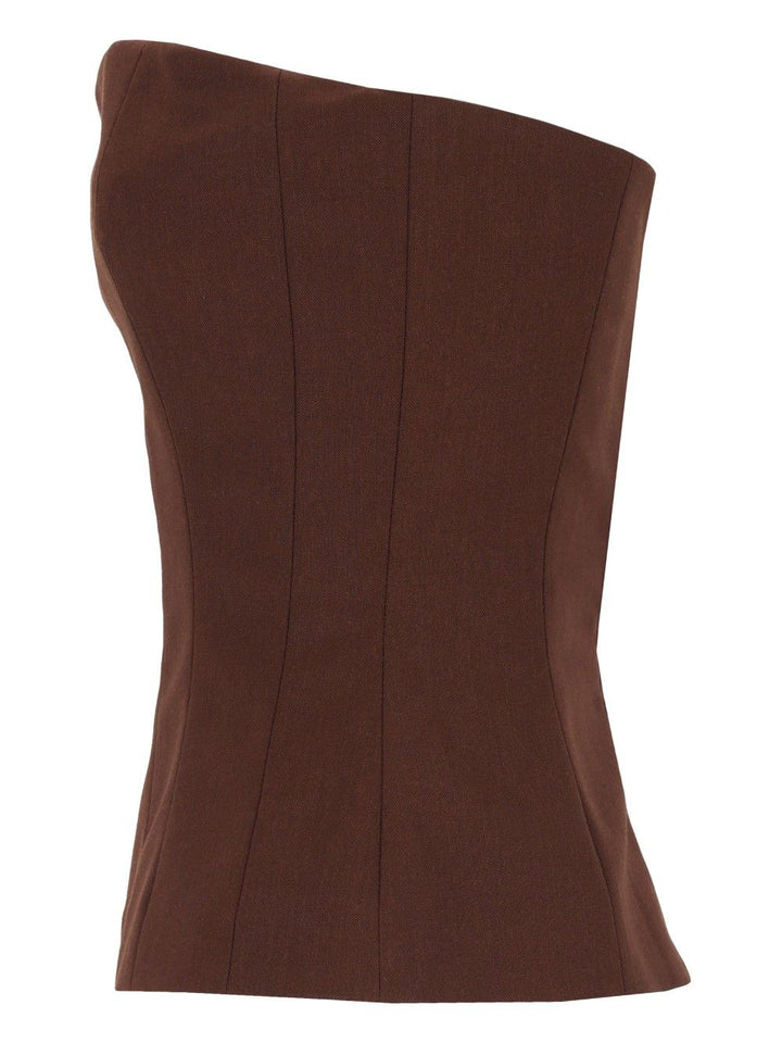 Federica Tosi Top Bustier Frescolana Top - Marrone | 1444f63553741f06691a72254fa6fae9f6142d45