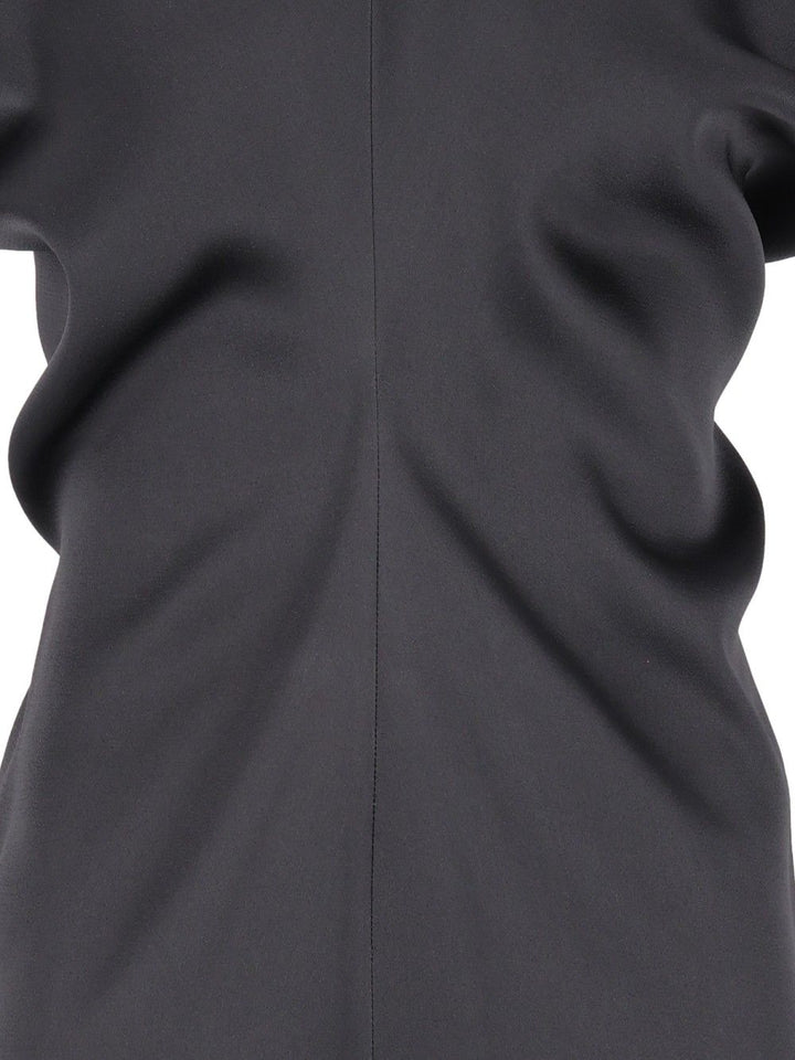Federica Tosi Abito Corto Smanicato In Raso Unito Abiti - Grey | 624c311061222c5b09d03b49044c2b931aec14d6