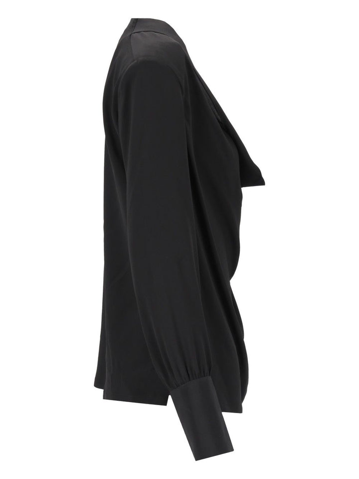 Federica Tosi Blusa Scollatura Morbida E Profonda  Misto Seta Top - Nero | 929fb528696dc2680c4f42fb7cf5576bee1ebd2e