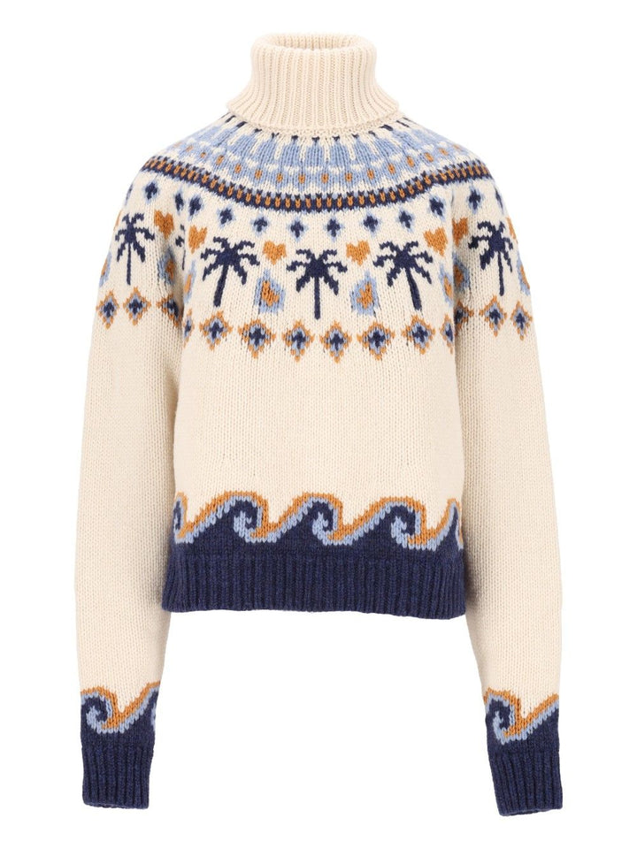 Alanui Sweet Winter Turtleneck Knitwear - Bianco | d3381cb3f5363b2ac3bfa10bf2f01352b30dc629