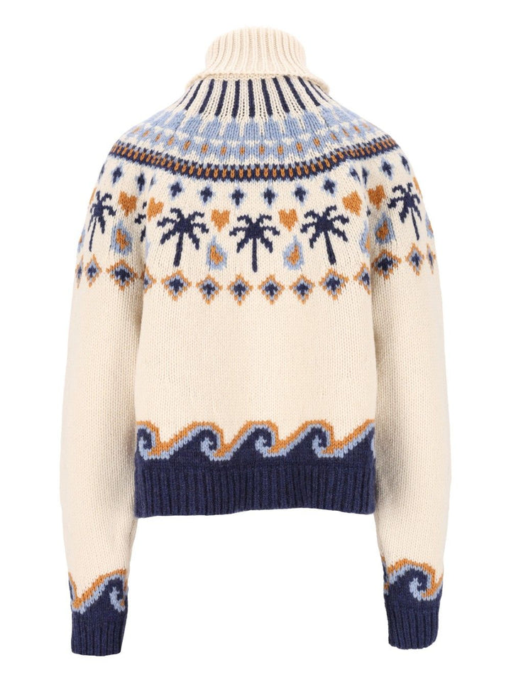 Alanui Sweet Winter Turtleneck Knitwear - Bianco | 6fda2937a2e75aef03d17b23c0619c91551e7f29