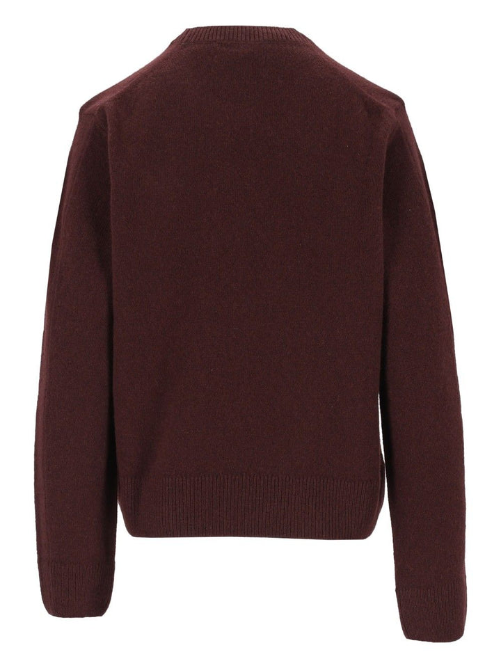 Maison KitsunÉ Fox Head Lambswool Comfort Jumper Knitwear - Marrone | 4bb7894fc1c7b1b3992fe017259509a7aad11826