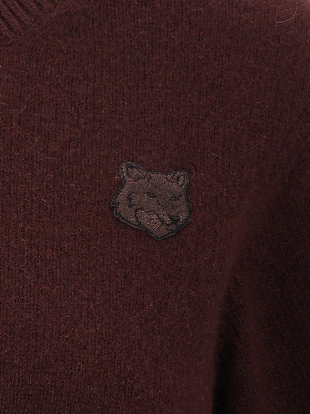 Maison KitsunÉ Fox Head Lambswool Comfort Jumper Knitwear - Marrone | 5941f15714fac70e8deae9e18ba06b7e6b0e8583