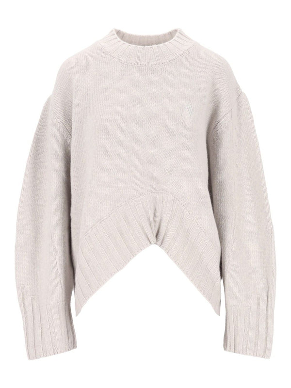 Jersey de cuello redondo de punto gris