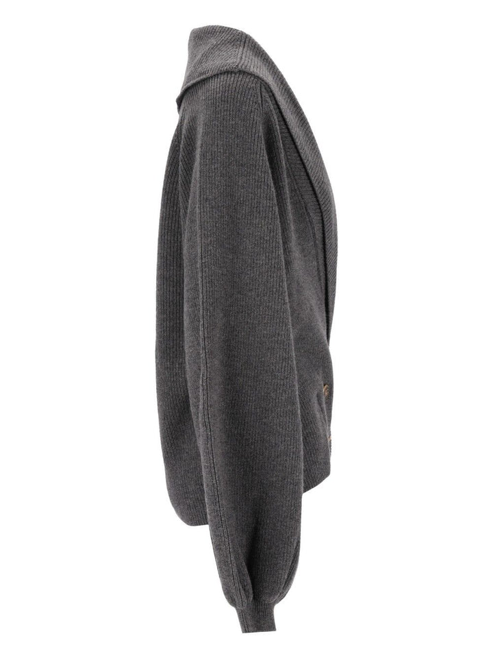 Dolce & Gabbana Cardigan Collo A Scialle Knitwear - Grey | 81be5b74dc7d1b321db2a8b3550942c5cb308230