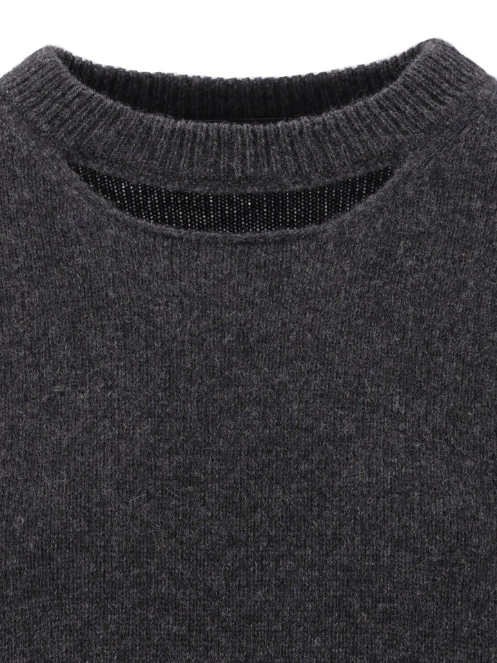 Federica Tosi Maglia Girocollo Con Apertura Maniche 3/4 - 70% Lana 30% Cashmere Knitwear - Grey | 24e901a809a99453c66b26f8145df6c96c8c990d