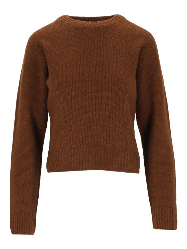 Seamless Ultrasoft Cashmere Silk - 5gg Classic Crewneck Knitwear Marrone