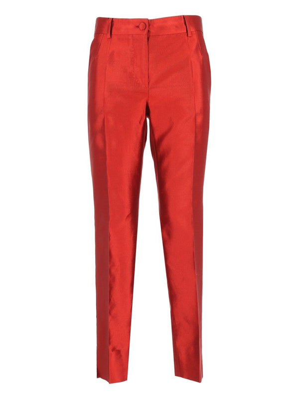 High Waist Trousers Rosso