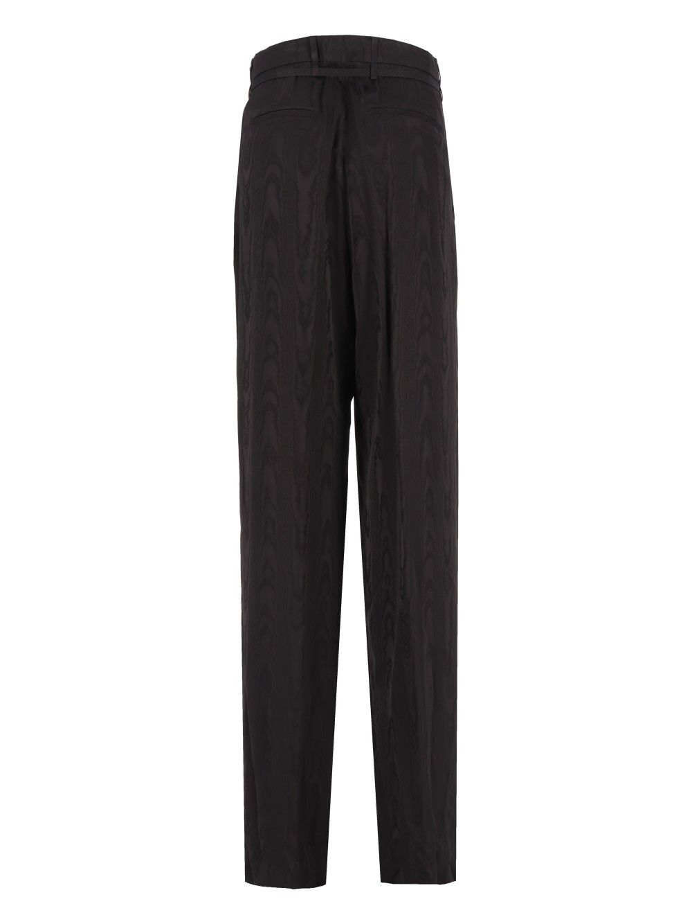 Dries Van Noten High-Waisted  Moiré Motif Trousers - Nero | 7609a1dffa087c170f612eeda60cbfcb5a75b3d4