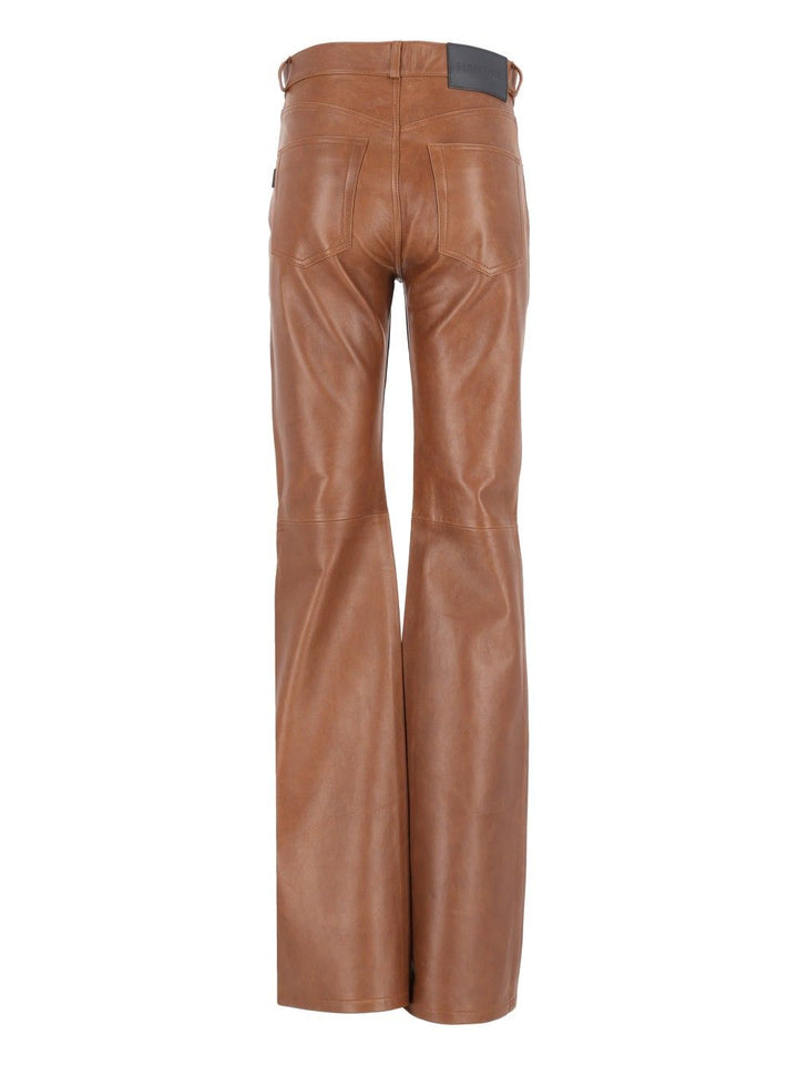 Haikure Flora Silky Leather Trousers - Marrone | 9c6bec972297a3e6a367caecd8a5f9677ae4d90f