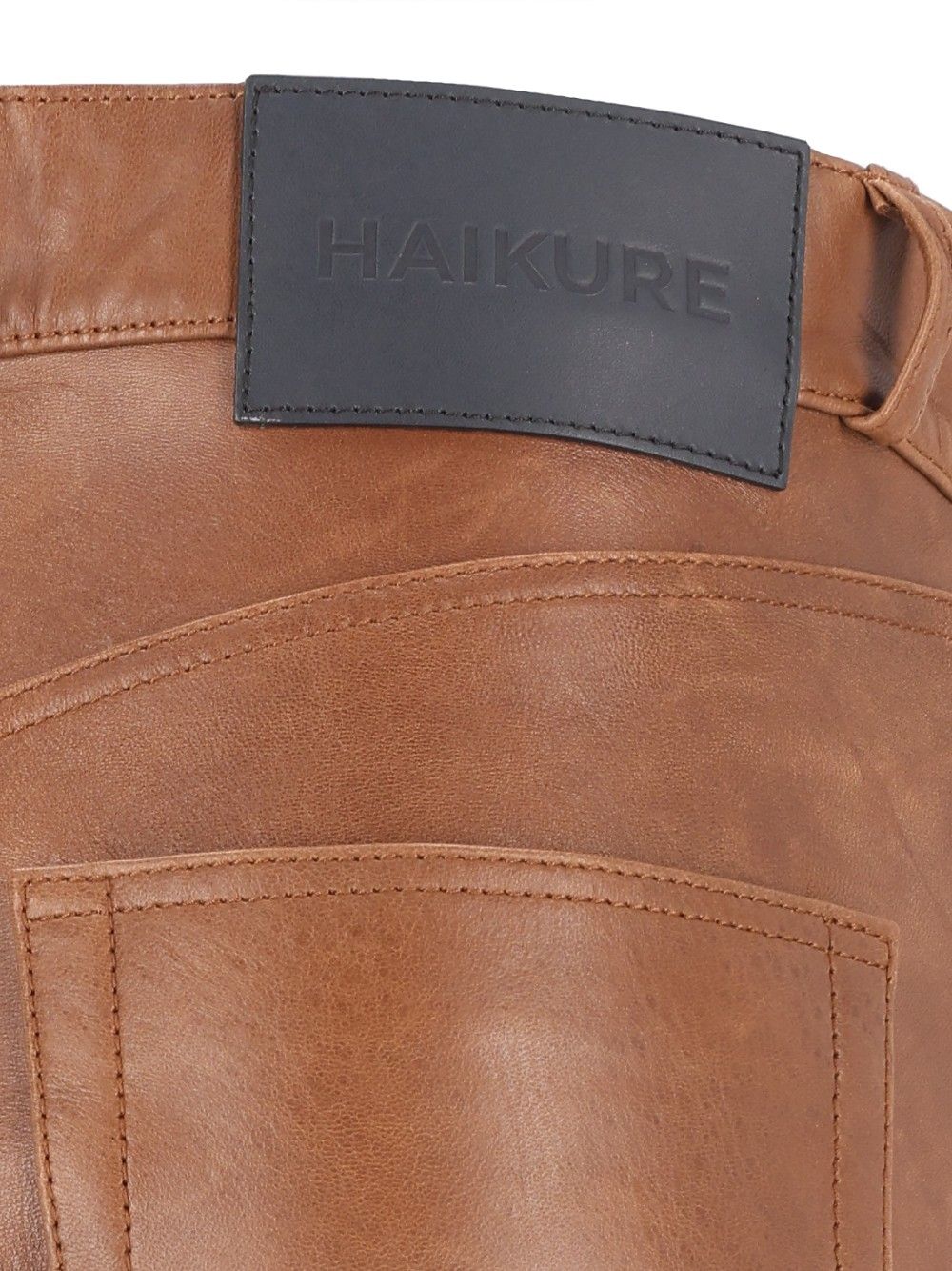 Haikure Flora Silky Leather Trousers - Marrone | 1396b563c16f77322410e20ba912dd1f8e0db675