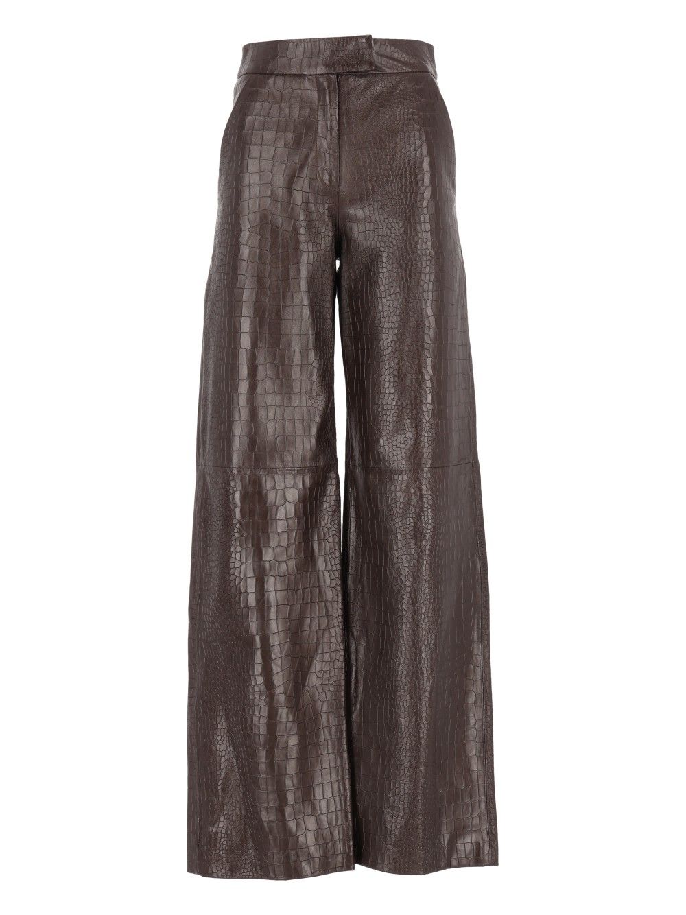 Federica Tosi Pantalone 100% Pelle Stampa Cocco Trousers - Marrone | 0c831a9213b093ad24fe1104c0139e5c9e64de06