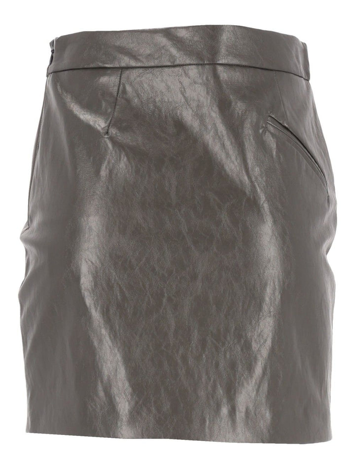 Federica Tosi Minigonna Asimmetrica Pelle Metallo Gonne - Grey | d92c5e74ae05c836d110593d0c255ec58936dbb7