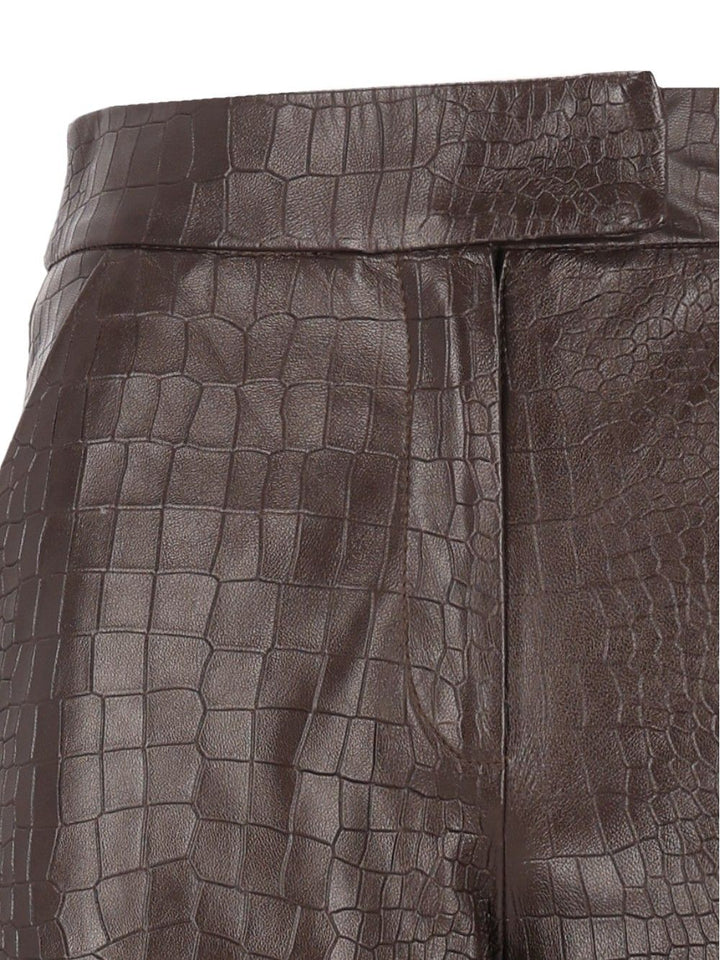 Federica Tosi Pantalone 100% Pelle Stampa Cocco Trousers - Marrone | 709933d0f1b8939d784d6443f123bede9541d045