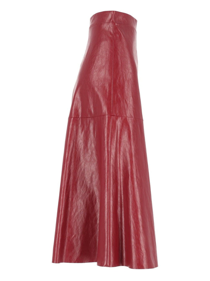 Federica Tosi Gonna A Ruota Pelle Metallo Gonne - Rosso | 0419a650d91e9056f2b796219ee76981d259cec9