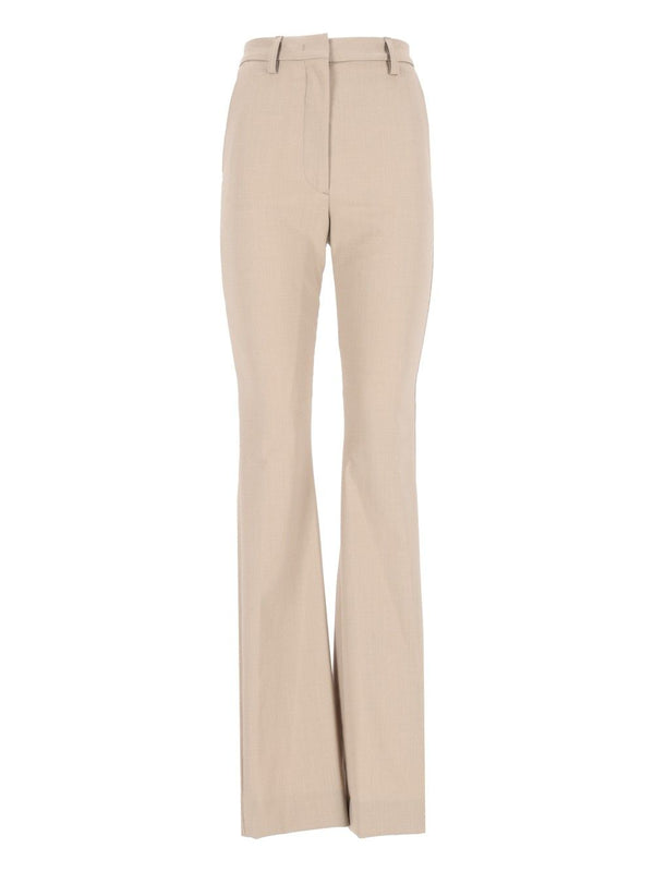 Elvira 3128 W0206 Misto Lana Trousers Bianco