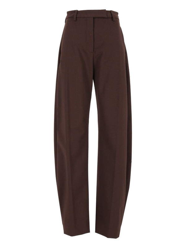 E-Dina 3122 W0206 Misto Lana Trousers Marrone