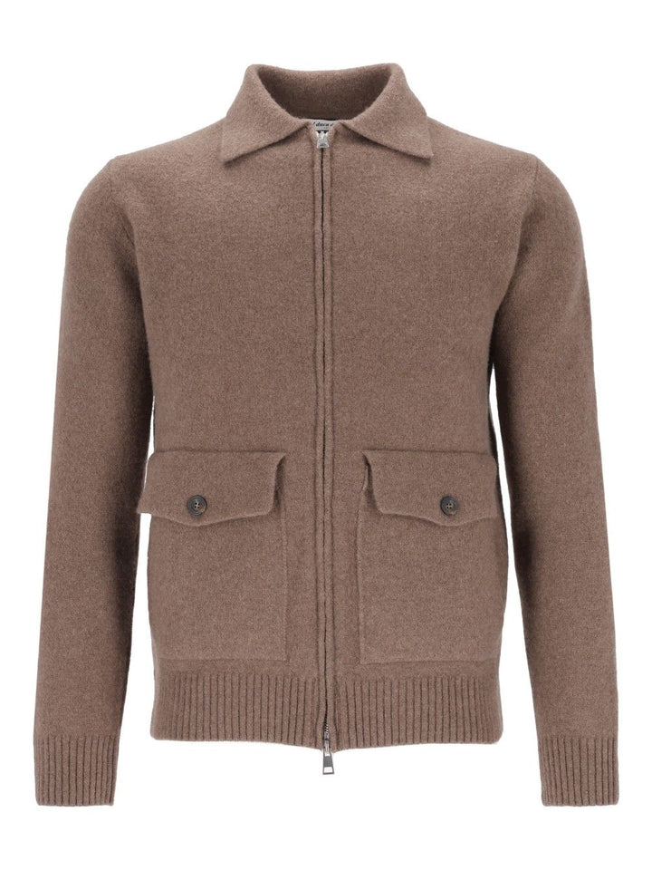 Al Duca D'Aosta Cardigan Zip 2 Tasche 93 Lana 6 Pa 1 Elastan Knitwear - Marrone | 3d4254fded2dc5130807956ee063b9c2b6bcf0b8