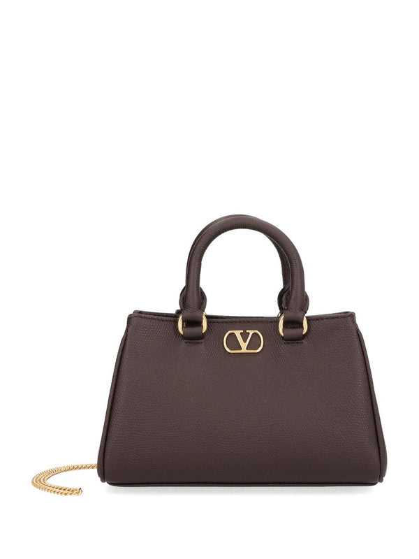 Vlogo Signature Mini Bag Vit. Soft Grain/A.Brass Logo Handbags Marrone