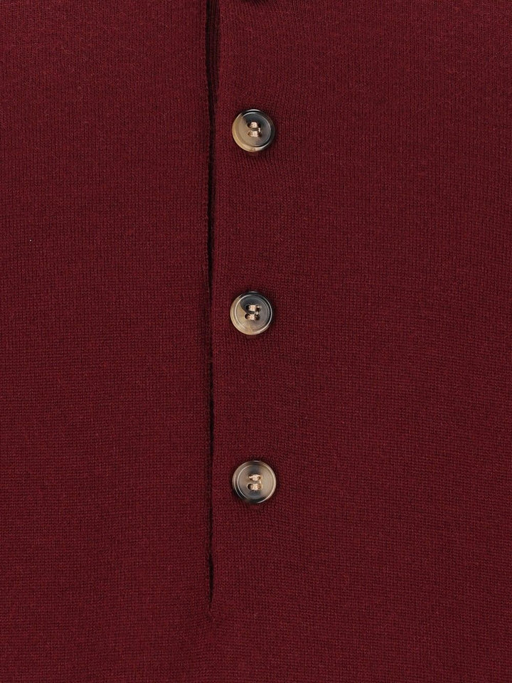 Dries Van Noten Muano Wool Polo Shirt Knitwear - Bordeaux | e85118b2a79e07a25659c54c1975408013a4e3c2