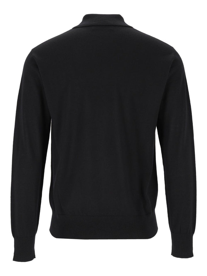 Dries Van Noten Muano Wool Polo Shirt Knitwear - Nero | d3962433c8418a77102457d4ad0d1cec7bd7bc22