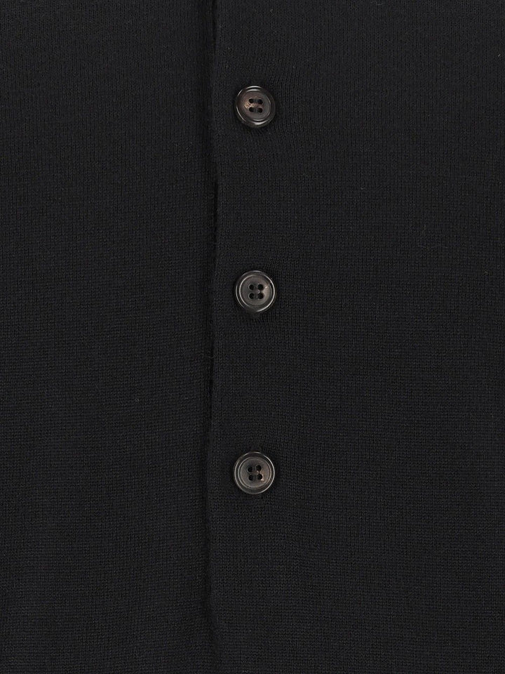 Dries Van Noten Muano Wool Polo Shirt Knitwear - Nero | 988b943792ab9f9c1952a14cfe9a6b3bbf3fdebf