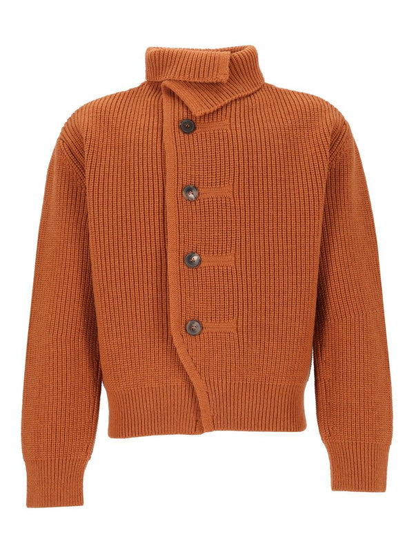 Marino Wool Cardigan Knitwear Giallo