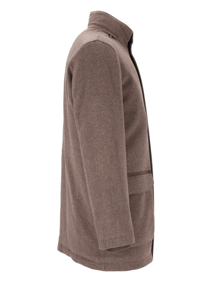 Corneliani Wool And Cashmere Pea Coat Giacche - Beige | 81959e04a5fae23cae0557a573389dec89ae2291