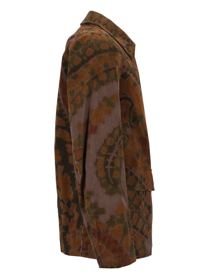 Dries Van Noten Braxton Giant Paisley Print Overdyed Corduroy Jacket Giacche - Verde | f8b349b927b224f7a20728d5eb7265f410962172