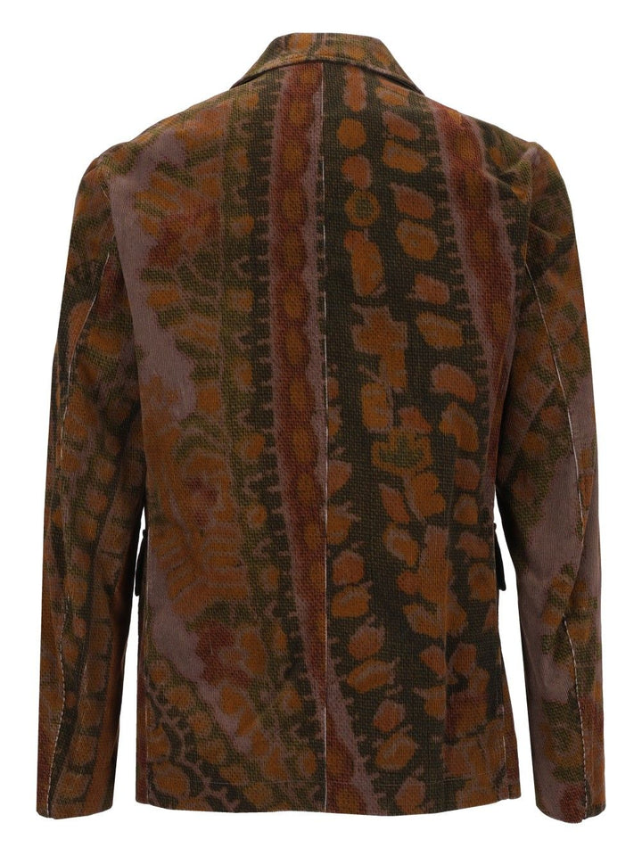 Dries Van Noten Braxton Giant Paisley Print Overdyed Corduroy Jacket Giacche - Verde | 9c78b93981e29e471d68e333161a19815e71e7e4