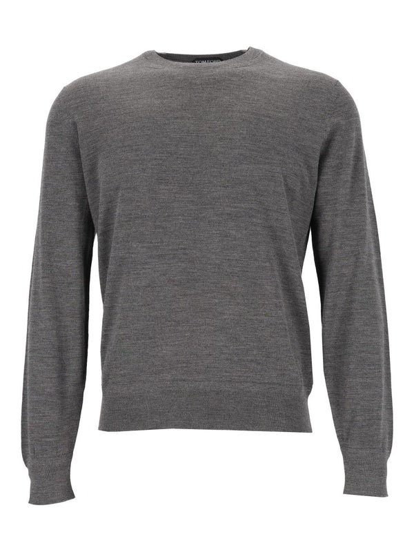 Crew Neck Sweater Knitwear Grey