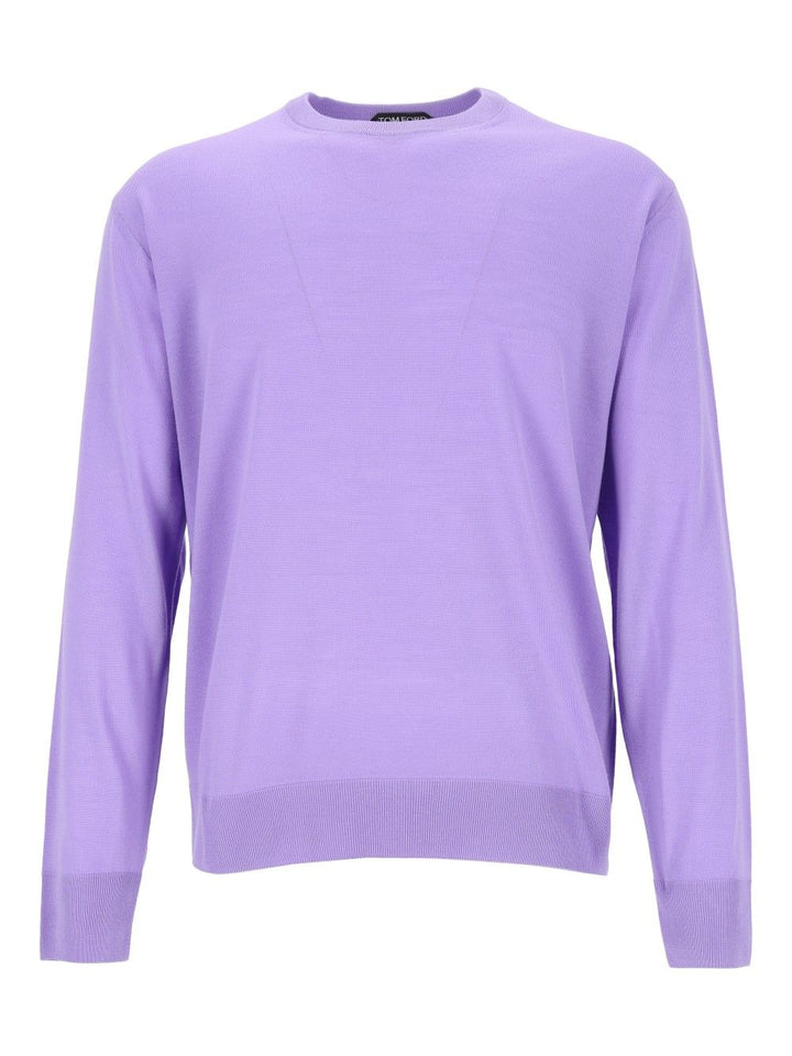 Tom Ford Ultrafine Merino Wool Ls Oversized Crewneck Knitwear - Violet | fd5ca5839436ae4bc4d619606618697c70a8d1ff