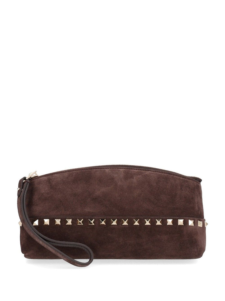 Valentino Garavani Suede Pouch Small leather goods - Marrone | ff510a175c07703d52bc70c79df99daf801a6cc0