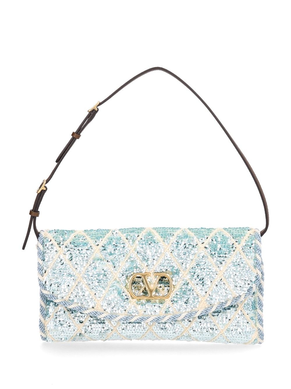 Valentino Garavani Devain Small Shoulder Bag Ric.Sequins Rhombelle/Vit.Soft Grain L./ Shoulder Bags - Multicolor | 94c62cbe15927b137e7df8ac97c980cc6d2b4be1