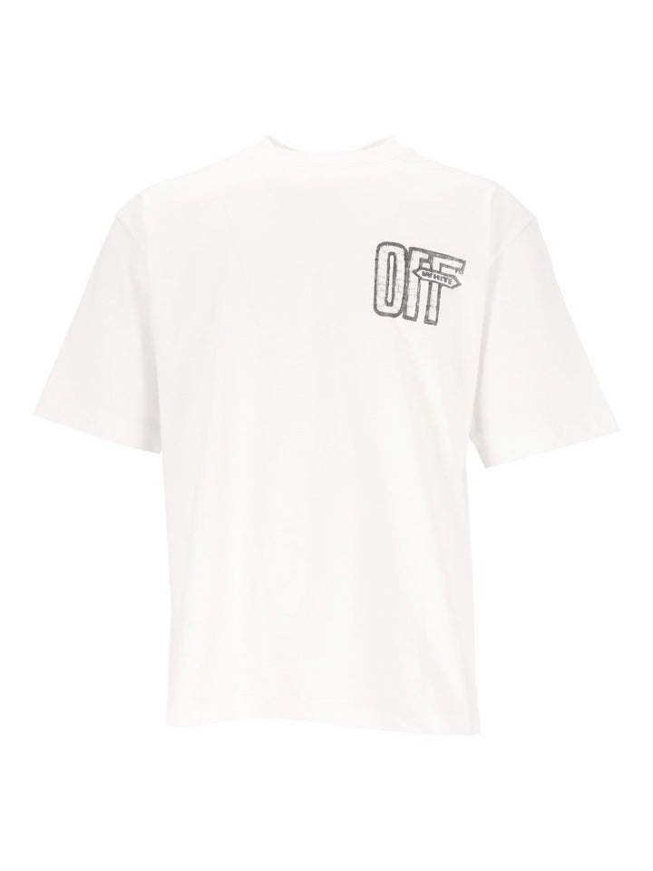 Off-White Motion Arrow Skate S/S Tee T-Shirt - Bianco | 13de74e717e7fb94c7de3a765602d209ca187cc6