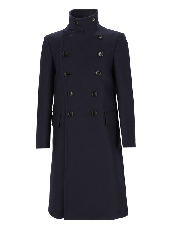 Compact Japanese Twill Felt Db Military Coat Blue