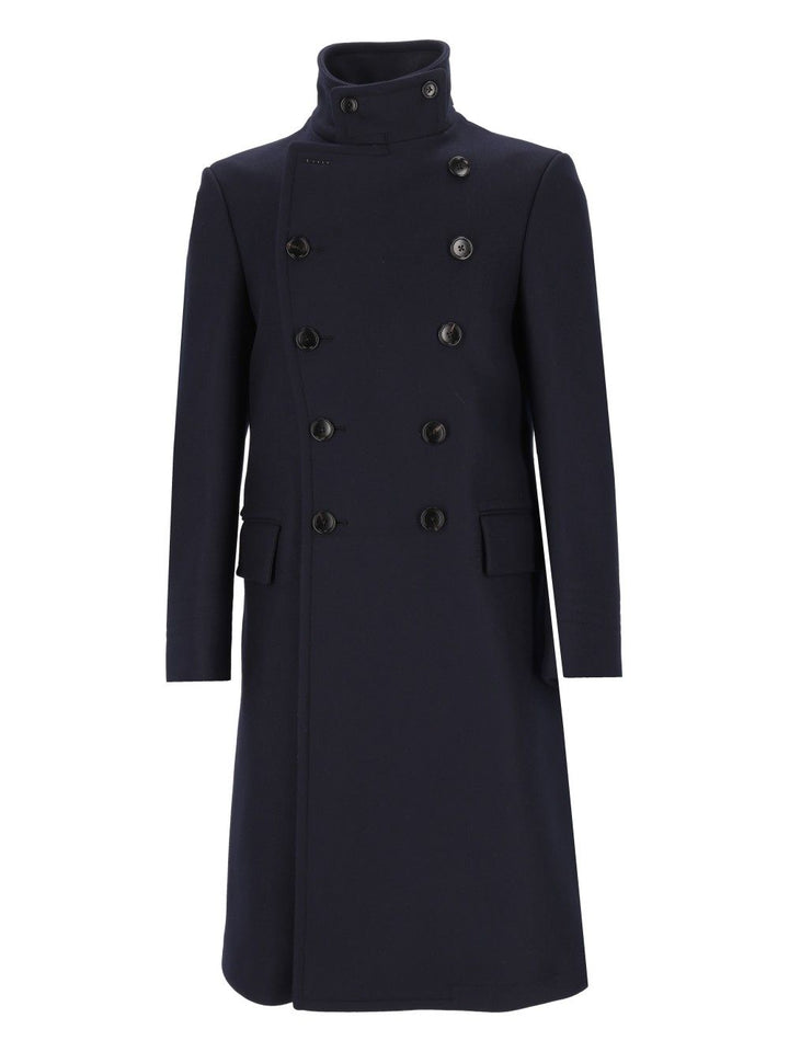Tom Ford Double-Breasted Coat Coats - Blu | 967d01e7d913261a0c66503bca2ba2078248c77f