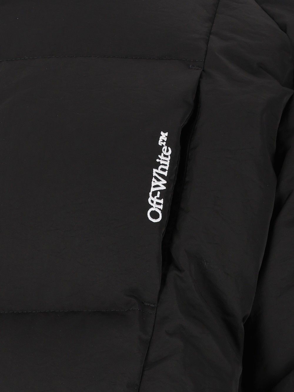 Off-White Bookish Nyl Twill Racing Puffer Coats - Nero | 3dc9ac00c949cfbecd4343c225b766e5b43bc900