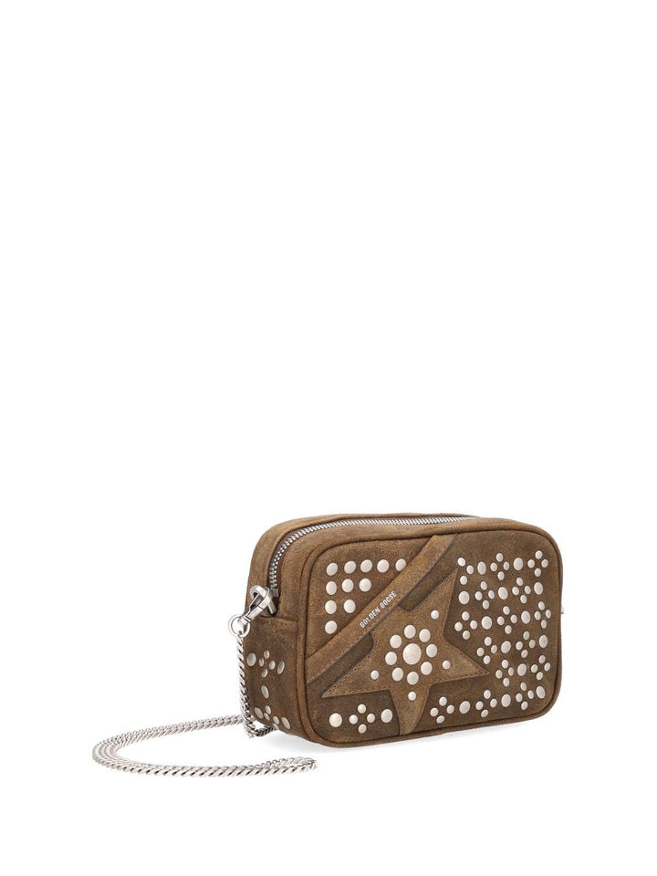 Golden Goose Deluxe Brand Mini Star Bag Suede Leather Body With Studs And Palladium Metal Detail Crossbody Bags - Verde | 1c2c391e26ed0a9736e8a4067781e83eca49f56e