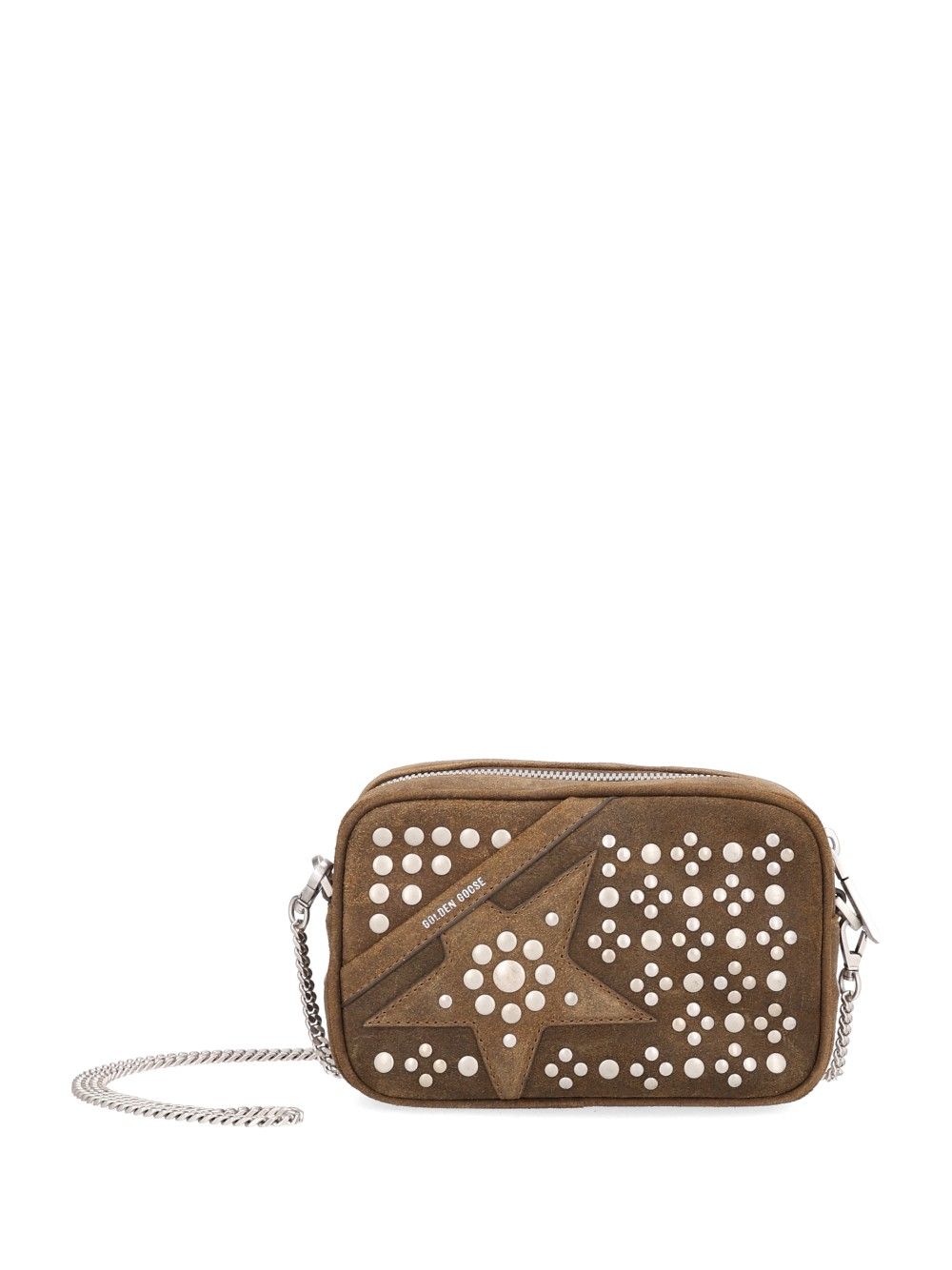 Golden Goose Deluxe Brand Mini Star Bag Suede Leather Body With Studs And Palladium Metal Detail Crossbody Bags - Verde | b9c2bdb9dfc259a355c9caaac7062d88f76730c3
