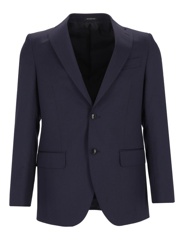 Anzug Blau Saglia Fortlaufend Wolle Dr.7 Blau