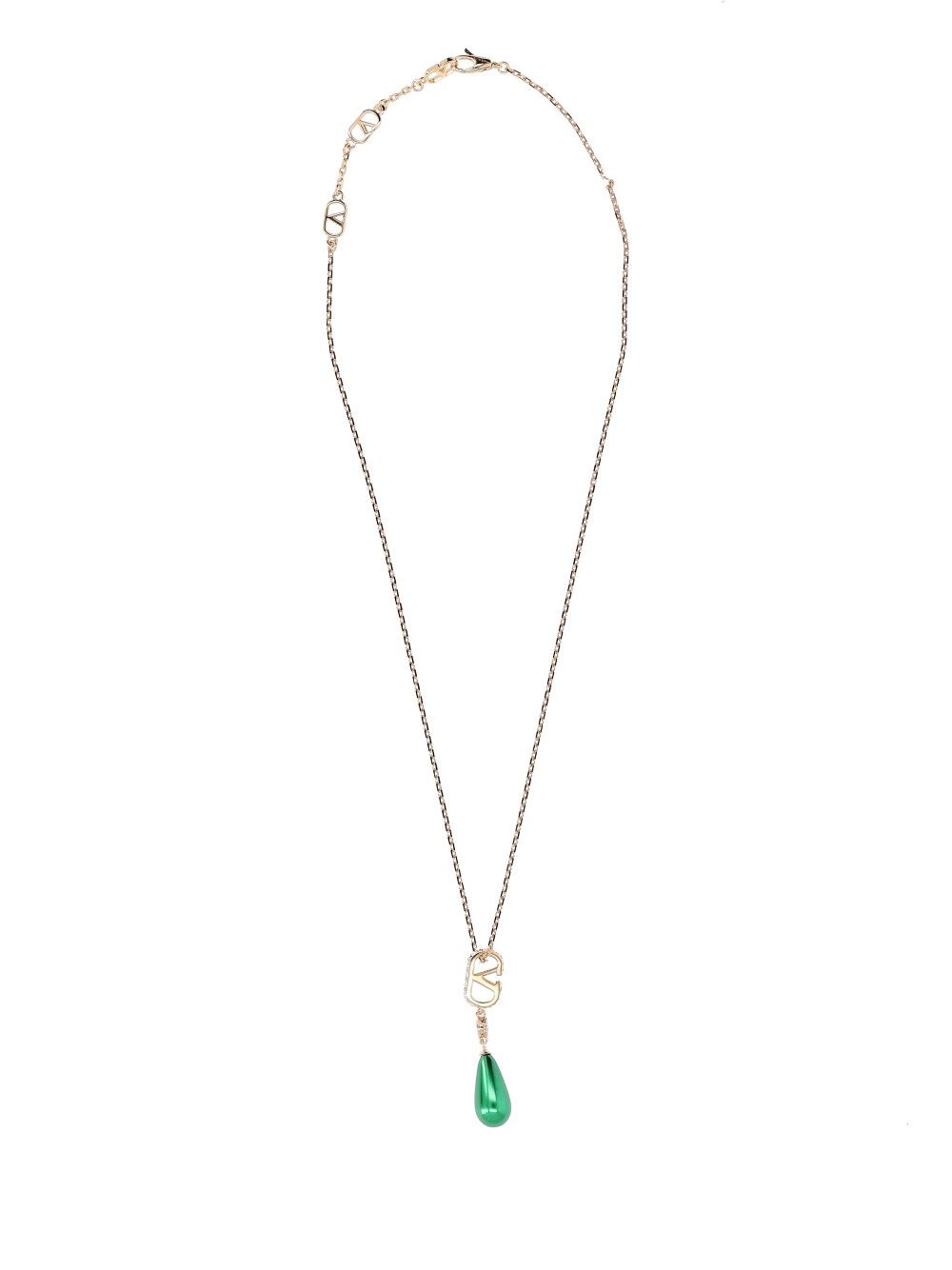 Valentino Garavani Vlogo Signature Strass Necklace (L.42) Metallo/Perla/Strass Gioielli - Oro | dbc5c0e7c6690014c96e5bab12c196c8c617fbf8